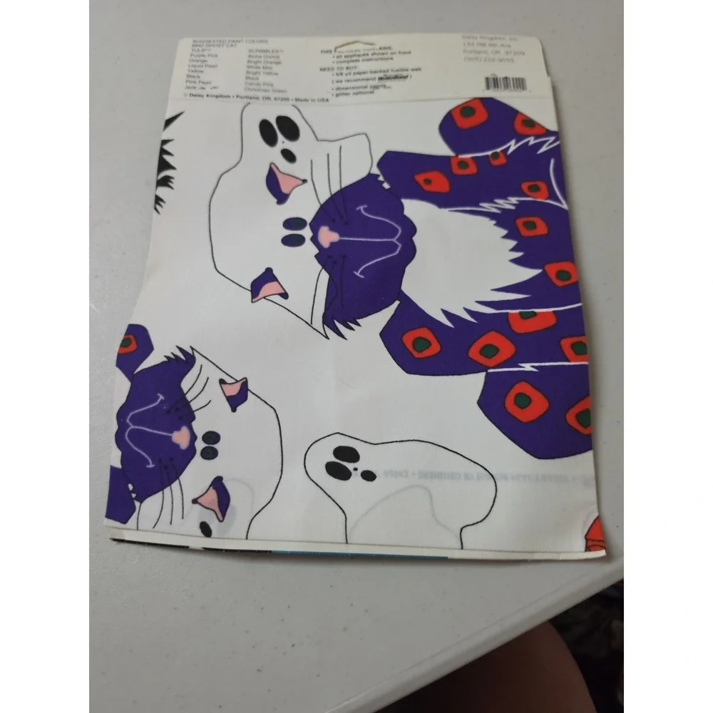 DAISY KINGDOM HALLOWEEN GHOST CAT - NO-SEW FABRIC APPLIQUE